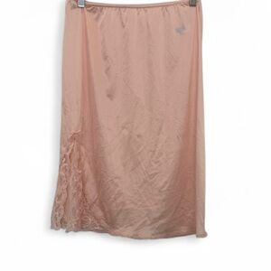 Vintage Maidenform Peach Lace Slip Skirt size medium